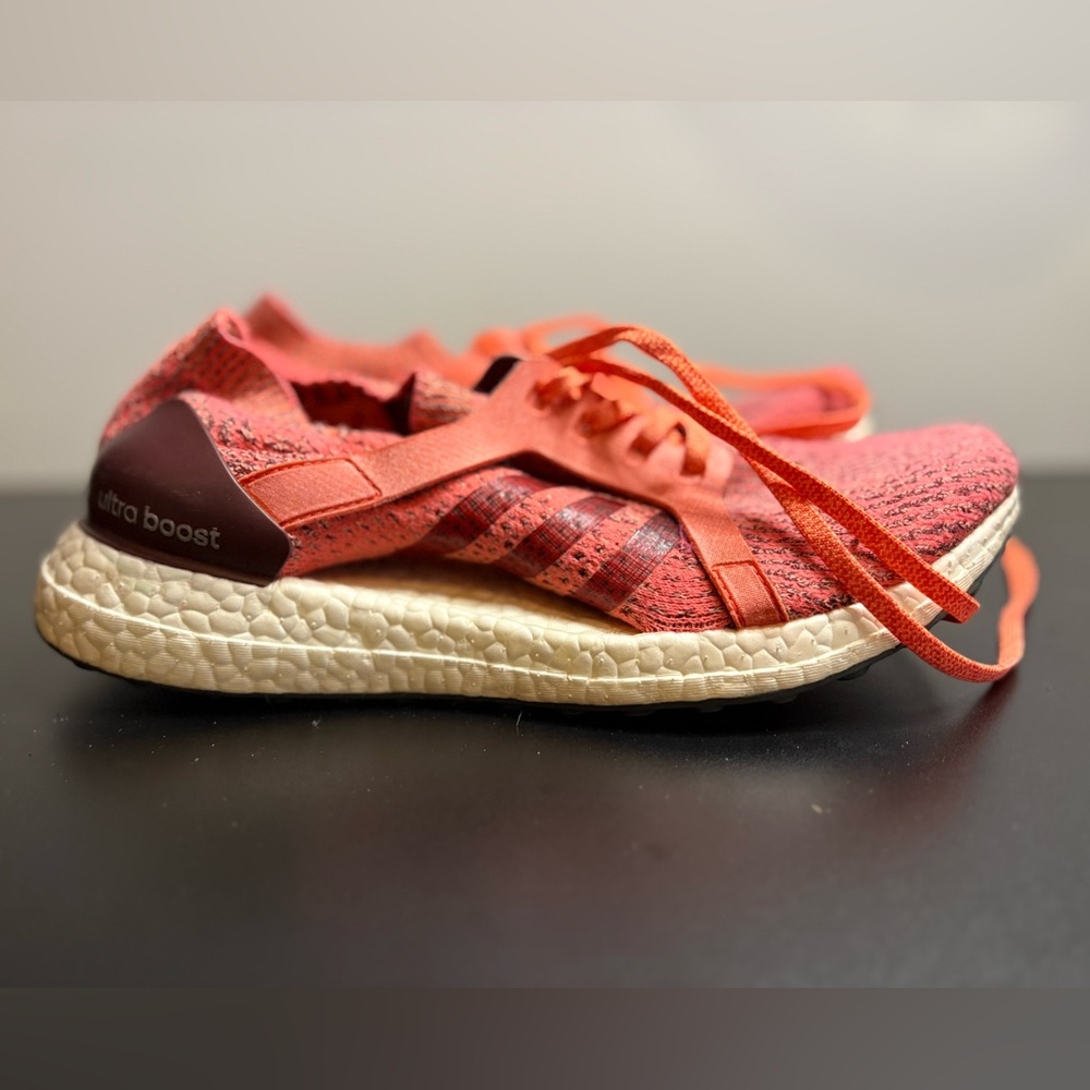 Adidas Ultra Boost X Womens BB1694 Orange Running Shoes Lace Up Low Top